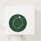 Kerstmis Roos Gold Glitter Green met naam Bedankjes Labels (In situ)
