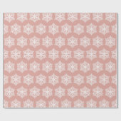 Kerstmis Roos Roze en White Snowflakes Patroon Cadeaupapier (Vlak)