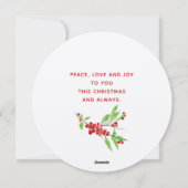 Kerstmis Roos Waterverf Wreate Feestdagenkaart (Achterkant)