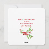 Kerstmis Roos Waterverf Wreate Feestdagenkaart (Achterkant)