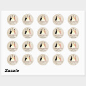 Kerstmis Rose Goud Monogram Ronde Sticker (Vel)
