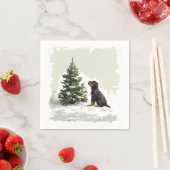 Kerstmis Rottweiler Hond Kerstboom Servet (Insitu)