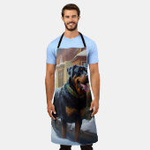 Kerstmis Rottweiler Kerstseizoen Schort (Gedragen)