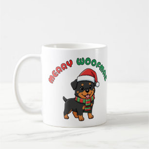 Kerstmis Rottweiler Mok: Prettig Woefmas Koffiemok