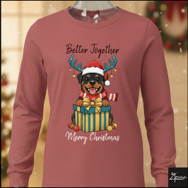 Kerstmis Rottweiler Rendier Sjaal Cadeau Grafisch Tri-Blend Shirt