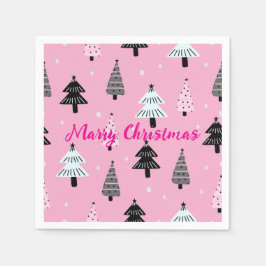 Kerstmis roze kerst decoratie servet