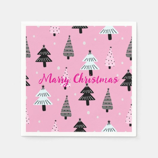 Kerstmis roze kerst decoratie servet (Voorkant)
