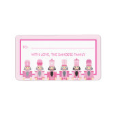 KERSTMIS ROZE NOTENKRAKER CADEAU STICKER (Voorkant)