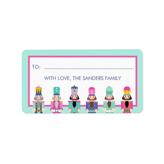 KERSTMIS ROZE NOTENKRAKER CADEAU STICKER (Voorkant)