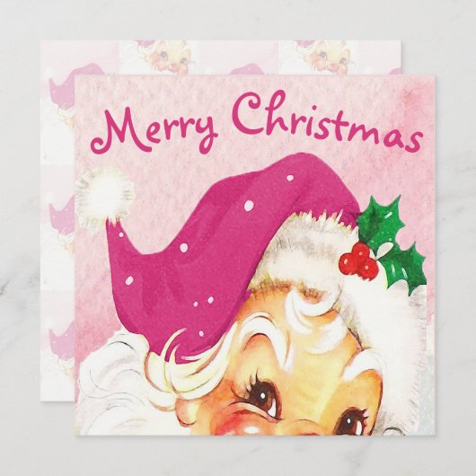 Kerstmis Roze Santa Custom (Voorkant / Achterkant)