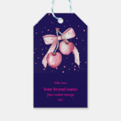 Kerstmis Roze Strik Favor Taglabels Cadeaulabel (Voorkant)