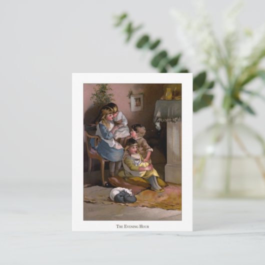 Kerstmis Rozen: De avond Briefkaart (Staand voorkant)