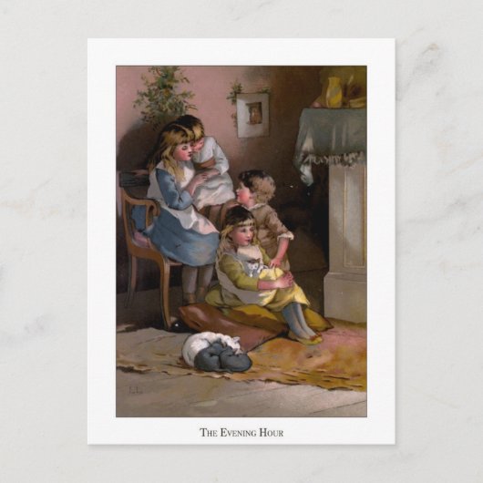 Kerstmis Rozen: De avond Briefkaart (Voorkant)