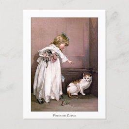 Kerstmis Rozen: Puss in de hoek Briefkaart