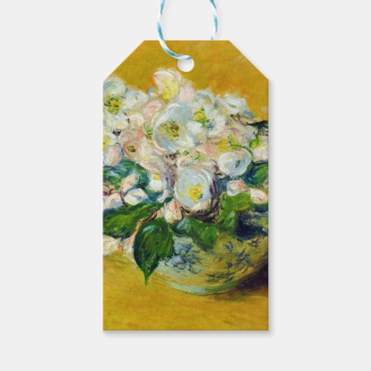 Kerstmis-Rozen (van Claude Monet) Cadeaulabel (Voorkant)