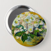 Kerstmis-Rozen (van Claude Monet) Ronde Button 4,0 Cm (Voorkant /achterkant)
