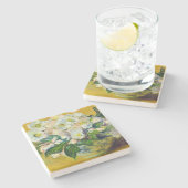 Kerstmis-Rozen (van Claude Monet) Stenen Onderzetter (Zijkant)