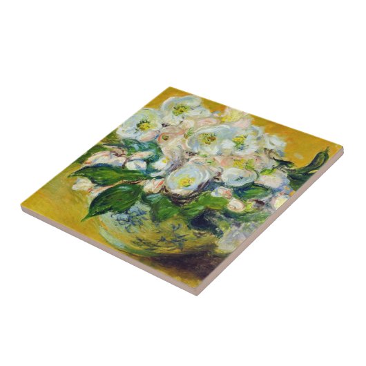 Kerstmis-Rozen (van Claude Monet) Tegeltje (Zijkant)