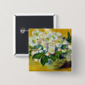 Kerstmis-Rozen (van Claude Monet) Vierkante Button 5,1 Cm (Voorkant /achterkant)