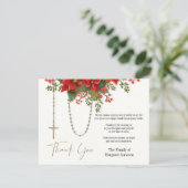 Kerstmis rozenkrans begrafenis condoleance sympath bedankkaart (Staand voorkant)