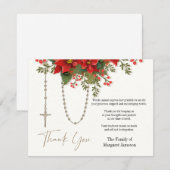 Kerstmis rozenkrans begrafenis condoleance sympath bedankkaart (Voorkant / Achterkant)