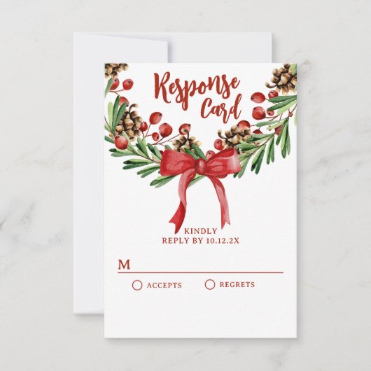 Kerstmis RSVP Kaartje (Voorkant)