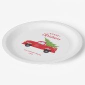 Kerstmis Ruck Holiday Dinner Party Farmhouse Papieren Bordje (Gekanteld)