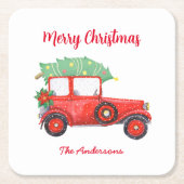 Kerstmis Ruck Holiday Kartonnen Onderzetters (Voorkant)