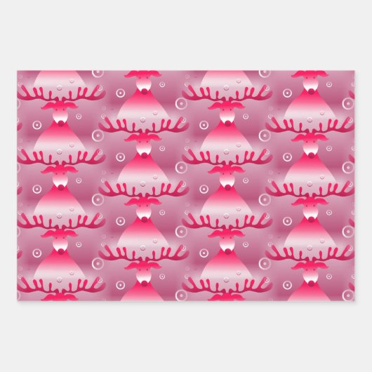 Kerstmis - Rudolf Reindeer Xmas Holiday Inpakpapier Vel (Voorkant)