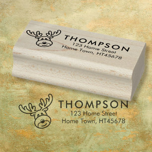 Kerstmis Rudolf Rendier Kerst Retouradres Rubberstempel