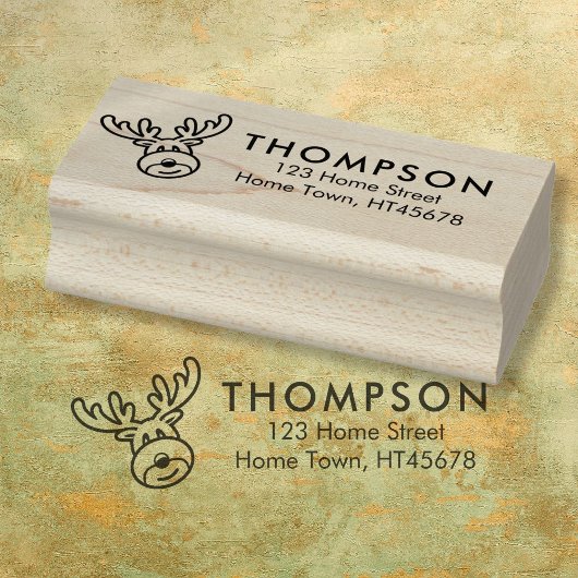 Kerstmis Rudolf Rendier Kerst Retouradres Rubberstempel