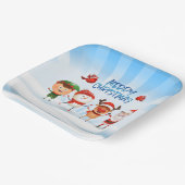 Kerstmis Rudolf The Reindeer and Friends Square Papieren Bordje (Gebogen)