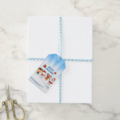Kerstmis Rudolf The Reindeer en Vrienden Cadeaulabel (Met Touw)
