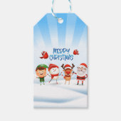 Kerstmis Rudolf The Reindeer en Vrienden Cadeaulabel (Voorkant)