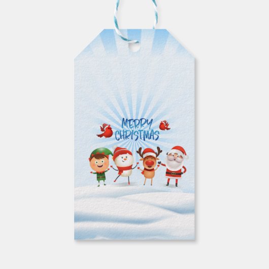 Kerstmis Rudolf The Reindeer en Vrienden Cadeaulabel (Achterkant)