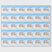 Kerstmis Rudolf The Reindeer en Vrienden Cadeaupapier (Vlak)