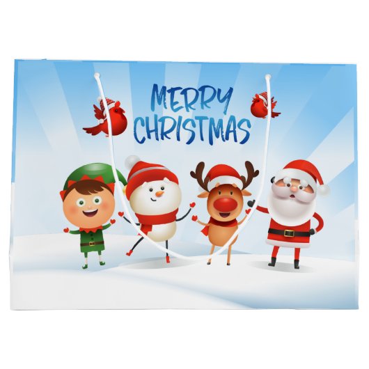 Kerstmis Rudolf The Reindeer en Vrienden Groot Cadeauzakje (Achterkant)