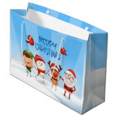 Kerstmis Rudolf The Reindeer en Vrienden Groot Cadeauzakje (Voorkant Gekanteld)