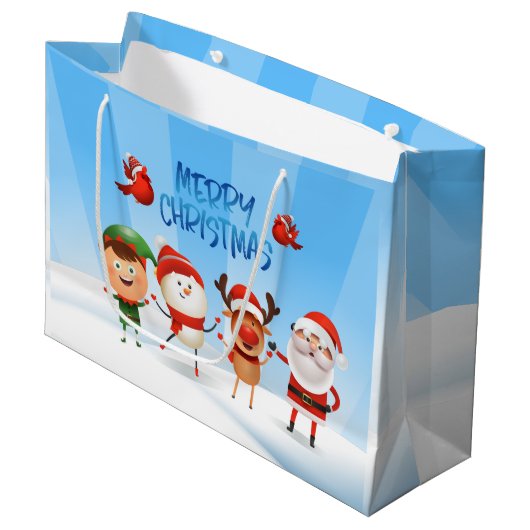 Kerstmis Rudolf The Reindeer en Vrienden Groot Cadeauzakje (Voorkant Gekanteld)