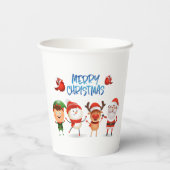 Kerstmis Rudolf The Reindeer en Vrienden Papieren Bekers (Achterkant)