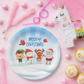 Kerstmis Rudolf The Reindeer en Vrienden Papieren Bordje (Feest)