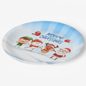 Kerstmis Rudolf The Reindeer en Vrienden Papieren Bordje (Gekanteld)