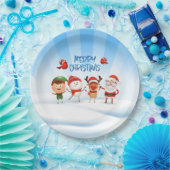 Kerstmis Rudolf The Reindeer en Vrienden Papieren Bordje (Feest)