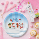 Kerstmis Rudolf The Reindeer en Vrienden Papieren Bordje (Feest)