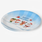 Kerstmis Rudolf The Reindeer en Vrienden Papieren Bordje (Gekanteld)