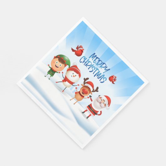 Kerstmis Rudolf The Reindeer en Vrienden Servet (Hoek)