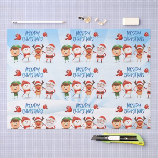 Kerstmis Rudolf The Reindeer en Vrienden Tissuepapier (Craft)