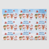 Kerstmis Rudolf The Reindeer en Vrienden Tissuepapier (Voorkant)