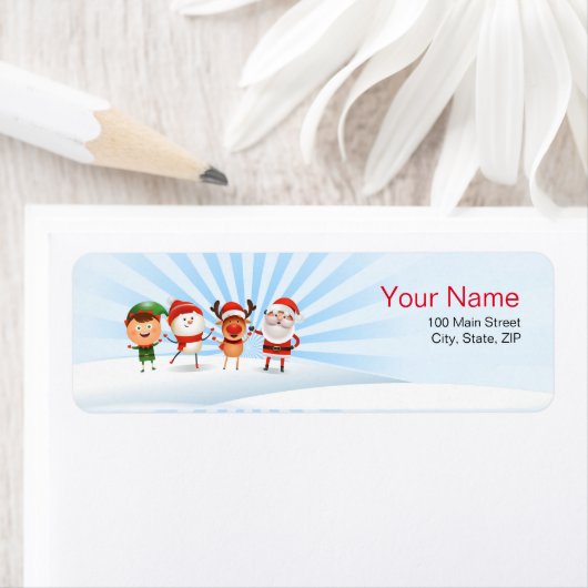 Kerstmis Rudolf The Reindeer & Friends Etiket (Insitu)