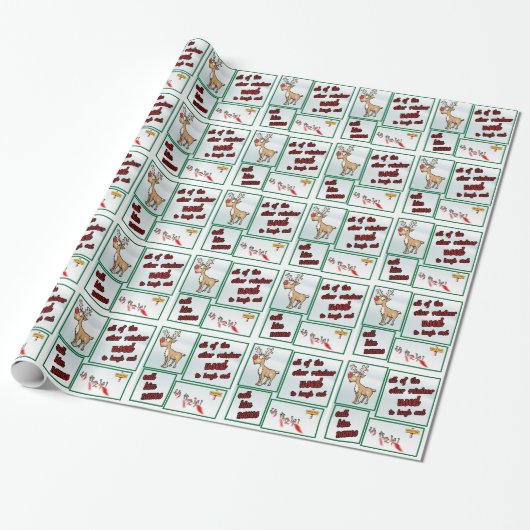 Kerstmis Rudolph Rendier Namen Cadeaupapier (Uitgerold)